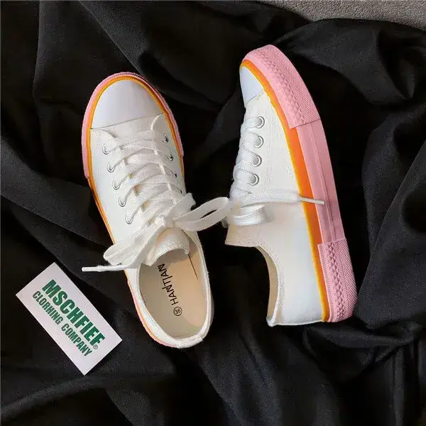 Women Fashion Cream Blue Canvas Lace-Up Sneakers | Trendy & Comfortable