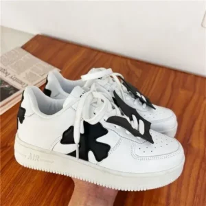 Jarryclub Women Fashion Round Toe Cross Platform Sneakers