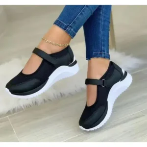 Jarryclub Casual Velcro Platform Plus Size Mesh Sneakers