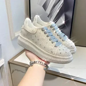 Jarryclub Casual Rhinestone Platform Sneakers