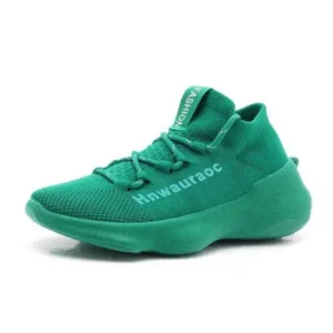 Jarryclub Couple Fashion Lace Up Design Knitted Mesh Breathable Sneakers