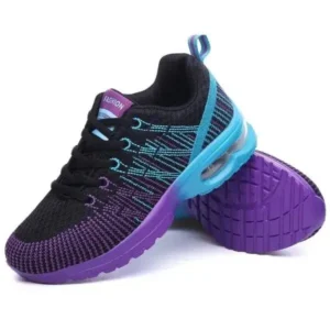 Jarryclub Women Fashion Casual Lace Up Design Mesh Breathable Air Cushion Shock Absorbing Sneakers