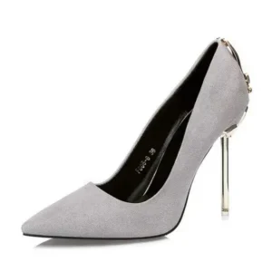 Jarryclub Women Sexy Metal Heel Pointed-Toe High Heels Shoes