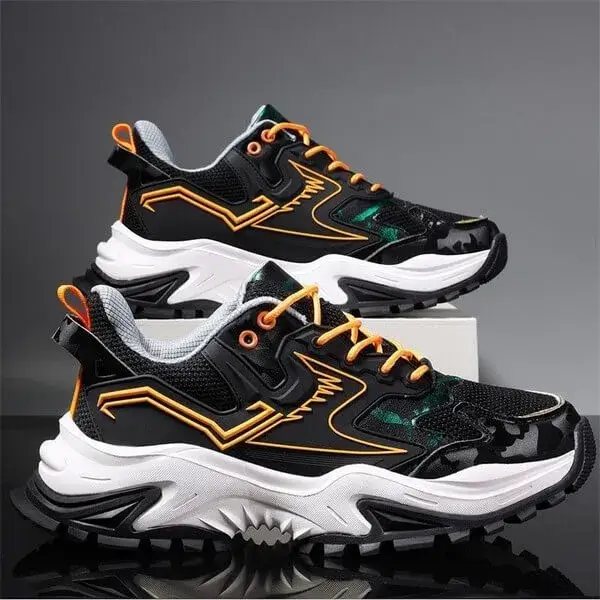 Jarryclub Men Spring Autumn Fashion Casual Colorblock Mesh Cloth Breathable Rubber Platform Shoes Sneakers