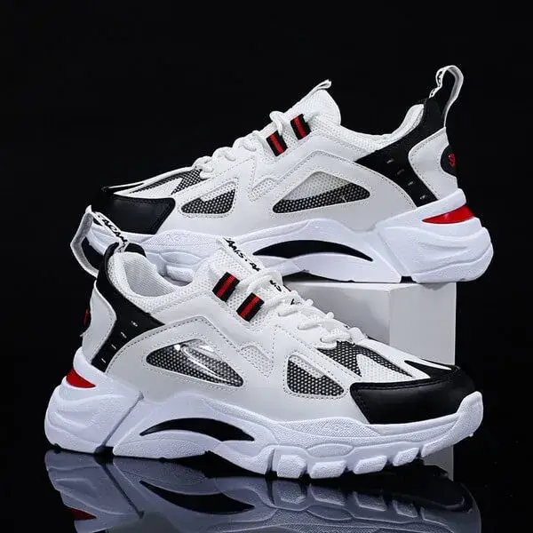 Jarryclub Men Spring Autumn Fashion Casual Colorblock Mesh Cloth Breathable Lightweight Rubber Platform Shoes Sneakers