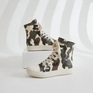 Jarryclub Women Fashion Casual Plus Size Camouflage Thick-Soled High Top Shoes