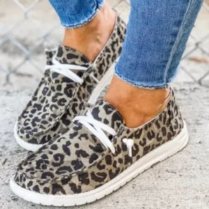 Jarryclub Women Leopard Casual Flat Loafers Shoes