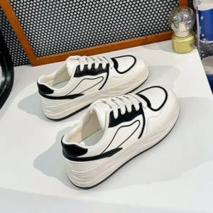 Jarryclub Women Fashion Platform Lace-Up Sneakers