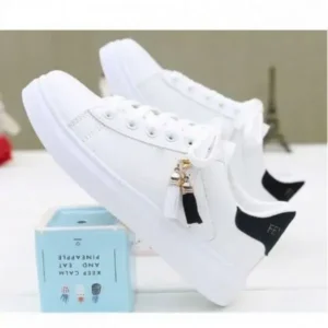 Jarryclub Women Fashion Flat Solid Color Lace-Up Sneakers