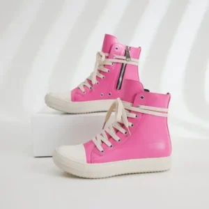 Jarryclub Women Fashion Rose Faux Leather High Top Shoes