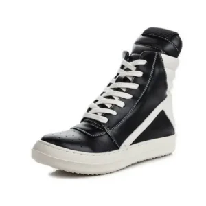 Jarryclub Women Fashion Casual Black White Inverted Triangle High Top Shoes