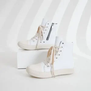 Jarryclub Women Fashionable Hip Hop White High Top Sneakers