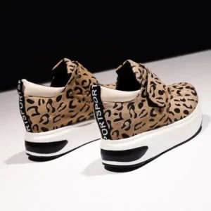 Jarryclub Women Fashion Wedge Leopard Leopard Sneakers