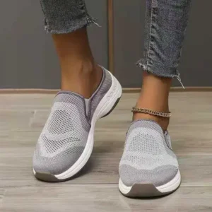 Jarryclub Women Fashion Fly Knit Casual Colorblock Flat Sneakers