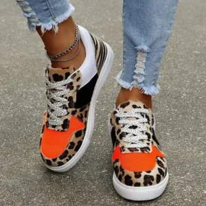 Jarryclub Fashionable Round Toe Lace-Up Sneakers