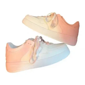 Jarryclub Women Fashion Round Toe Gradient Platform Sneakers