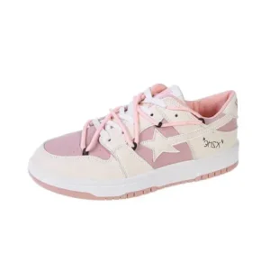 Jarryclub Women Fashion Low Top Flat Retro Sneakers